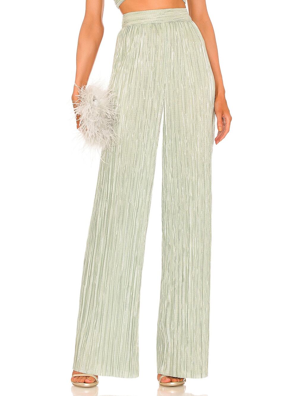 Sabina Musayev Shimmery Mint Ross Pants Size XS NWT